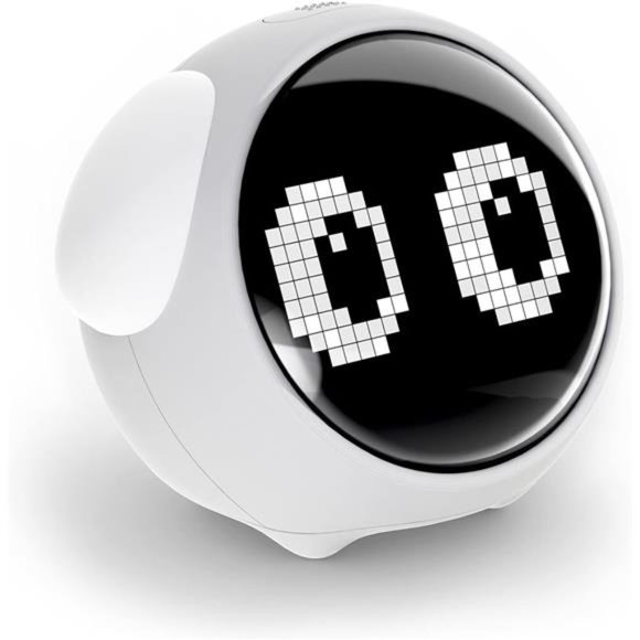 Kids Alarm Clock, Dual Alarm Setting, Adjustable Brightness Night Light, Gray - Picture 1 of 5